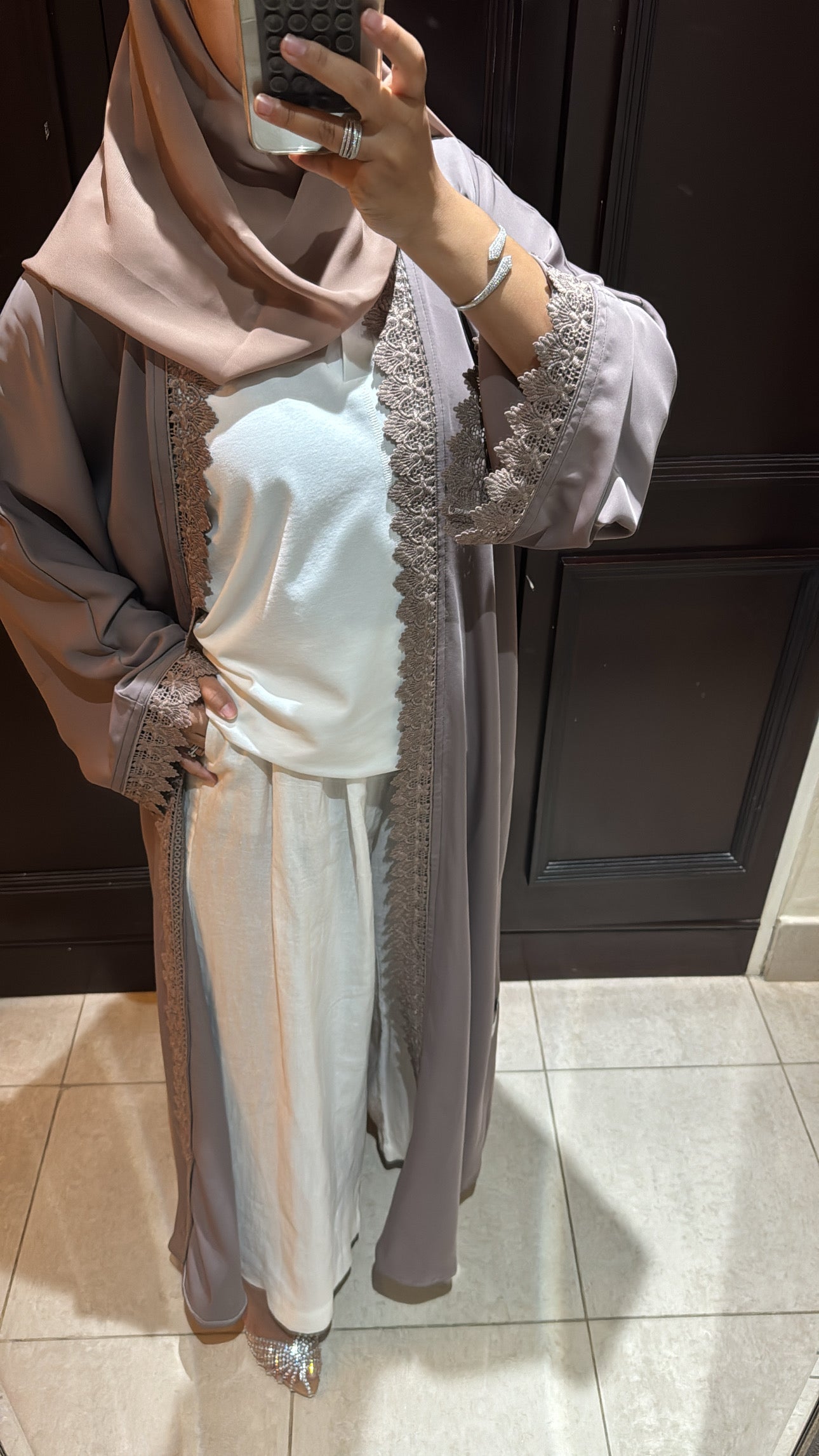 Abaya shirine Taupe