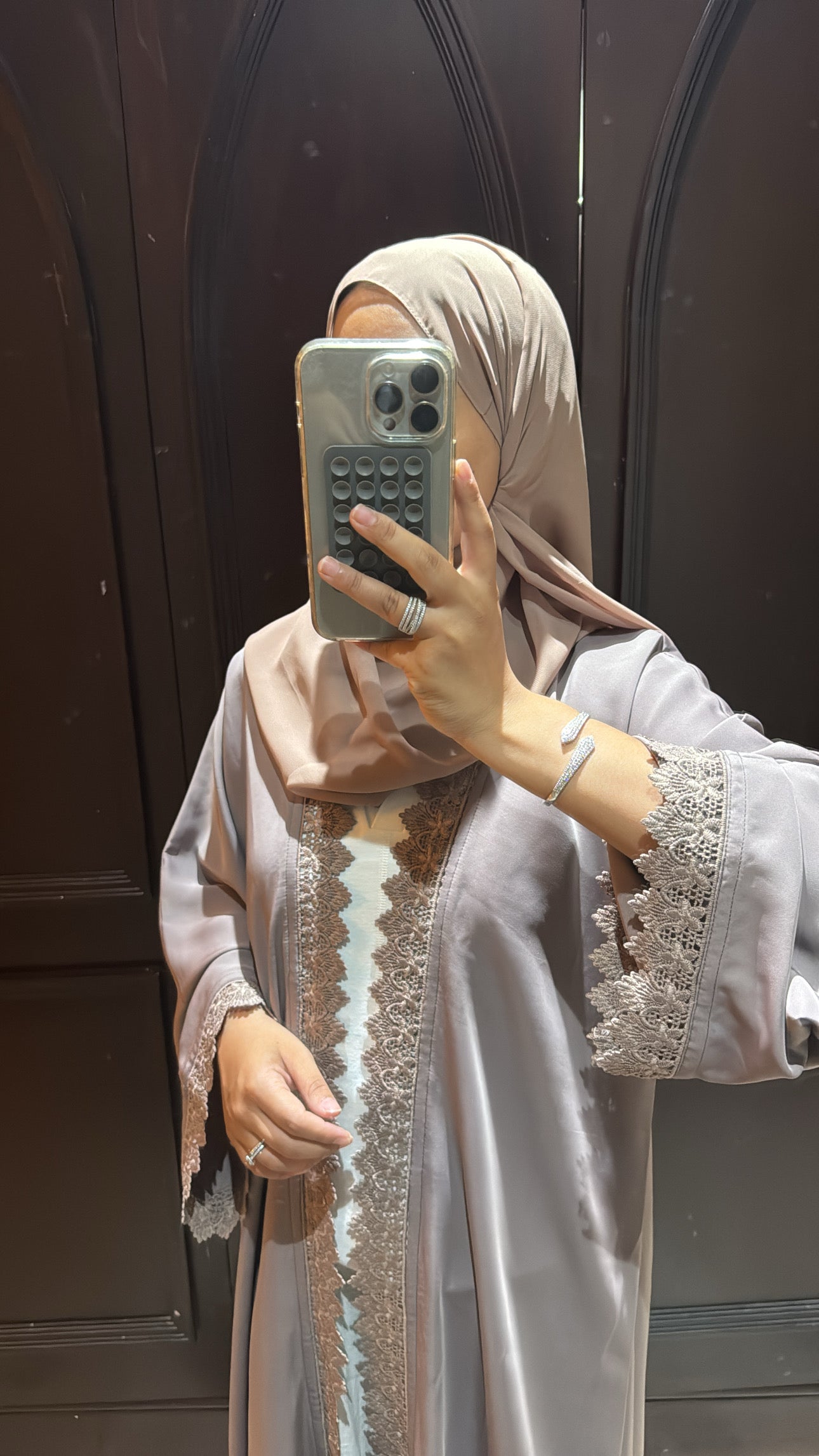 Abaya shirine Taupe