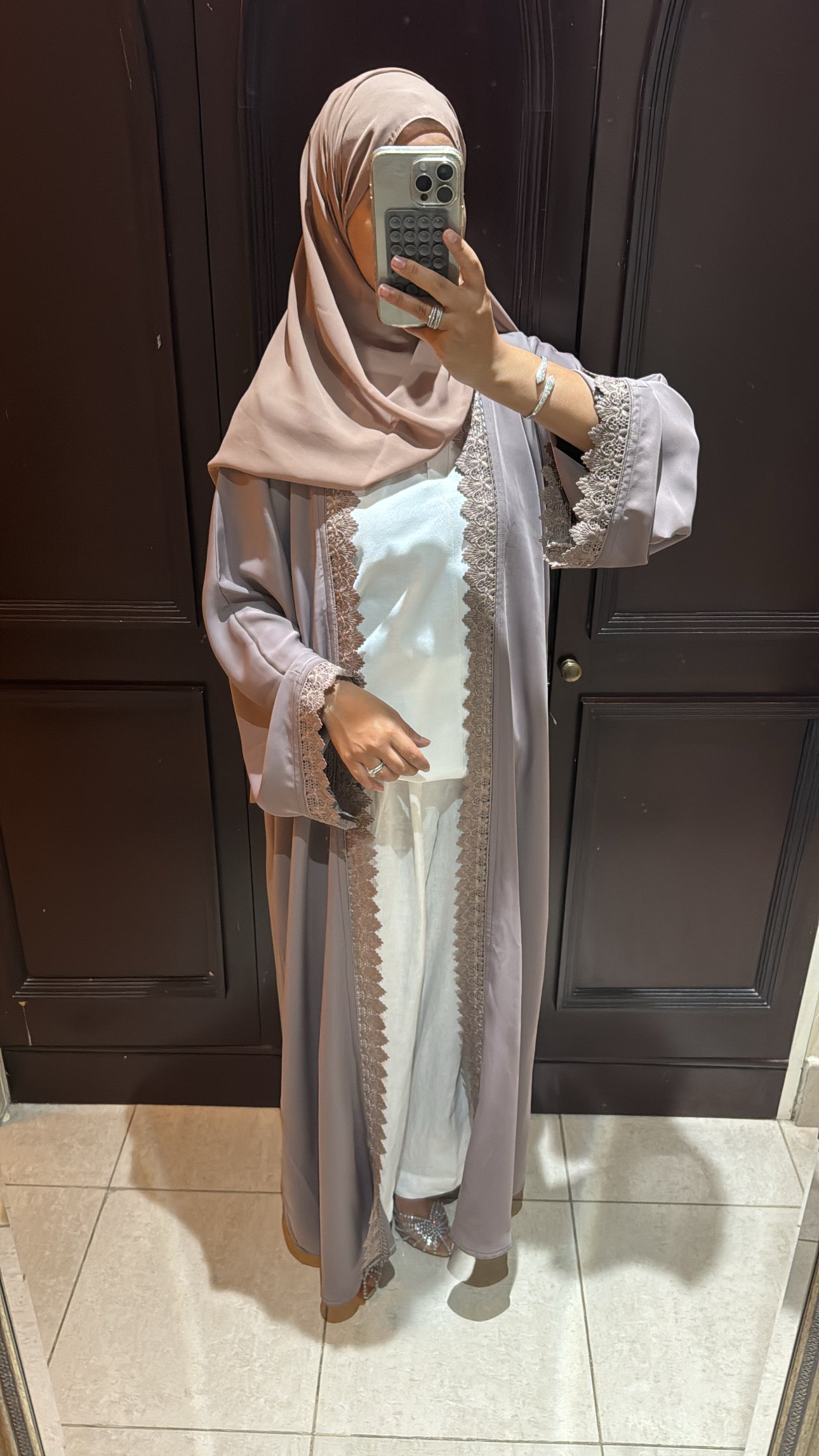 Abaya shirine Taupe